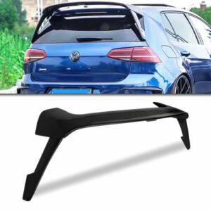 Black 3 Piece Rear Roof Boot Spoiler Wing Set For VW Golf MK7 GTD GTI R 14-20