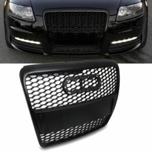A6 To RS6 Look Style Honeycomb Sport Black Grille For Audi A6 C6 04-09