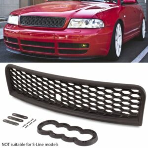 Black Honeycomb Debadged Badgeless Mesh Grille For Audi A4 B6 8E S4 RS4 01-05