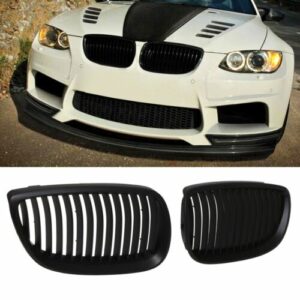 Black Front Sport Radiator Kidney Grille Pair For BMW 3 Series E92 Coupe 06-13