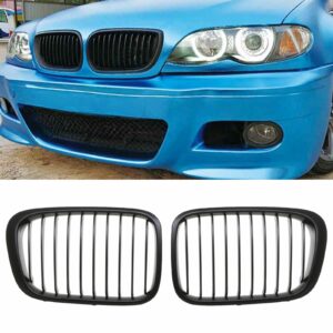 Front Matte Black Grille Grill For BMW 3 Series E46 1998-2001