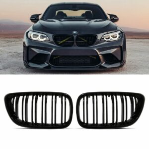 Gloss Black Double Grille For BMW 2 Series F22 F23 14-21