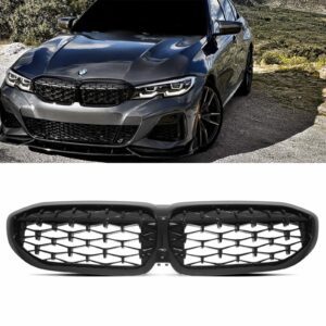 Gloss Black Diamond Kidney Grille For BMW 3 Series G20 G21 19-21
