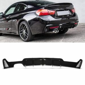 M Style Gloss Black Twin Exit Rear Diffuser For BMW 4 Series F32 F36 13-19