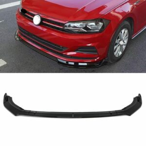 Front Bumper Splitter Gloss Black For Volkswagen Polo MK6 2018+