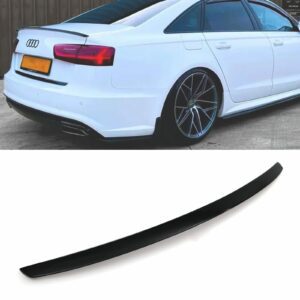 S3 Style Rear Boot Spoiler Lip Gloss Black For Audi A6 C7 12-17