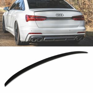 S4 Style Rear Boot Spoiler Lip Gloss Black For Audi A6 C8 2019+