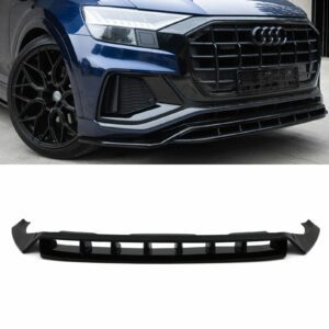 Front Bumper Splitter Lip Gloss Black For Audi Q8 18-23