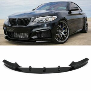 Front Splitter Lip Gloss Black For BMW 2 Series F22 14-21