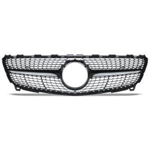 Diamond Style Gloss Black Front Grille For Mercedes Benz A Class W176 15-18