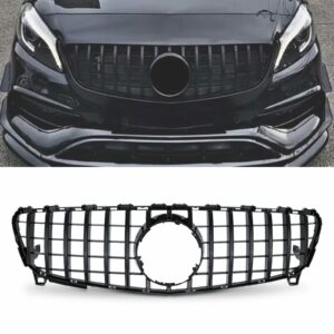 GTR Style Gloss Black Front Grille For Mercedes Benz A Class W176 15-18