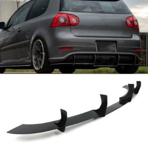 Rear Blade Diffuser Gloss Black For Volkswagen Golf R32 MK5 05-09