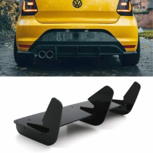 Rear Bumper Diffuser Gloss Black For VW Volkswagen Polo MK5 GTI 6C 2014-2018
