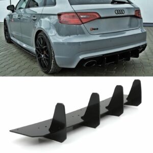 Rear Blade Diffuser Gloss Black For Audi S3 Hatchback 8V 17-20