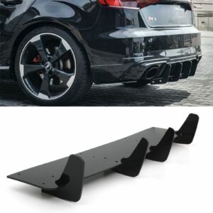 Rear Blade Diffuser Gloss Black For Audi RS3 Hatchback 8V 2017-2020