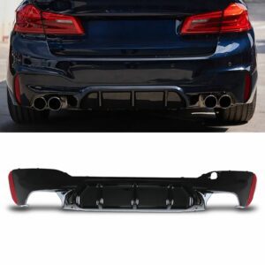 Rear Diffuser Lip Gloss Black For BMW 5 Series G30 G31 17-23