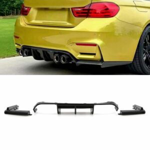Gloss Black Rear Diffuser & Spats For BMW F80 M3 | F82 M4 14-20