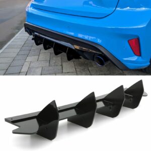 Rear Diffuser Gloss Black For Ford Focus MK4 2018-2022