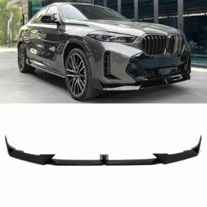 Front Splitter Lip Gloss Black For BMW X6 G06 LCI 2023+