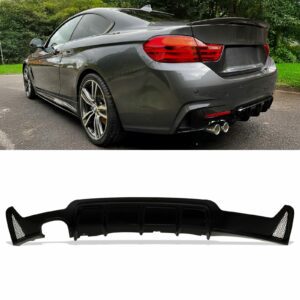Gloss Black M Performance Style Twin Exit Rear Diffuser For BMW F32 F36 4 Series 14-20