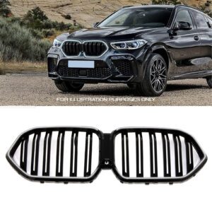 Gloss Black Double Slat LED Grille For BMW X6 G06 Pre-LCI 19-23