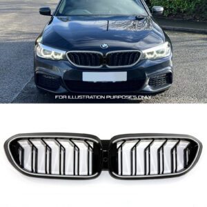 Gloss Black Double Slat LED Grille For BMW 5 Series G30 2019+