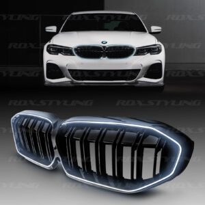 Gloss Black Double Slat LED Grille For BMW 3 Series G20 2019-2022