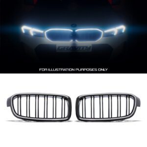 Gloss Black Double Slat LED Grille For BMW 3 Series F30 2012-2019