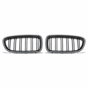 Gloss Black Double Slat LED Grille For BMW 5 Series F10 10-17