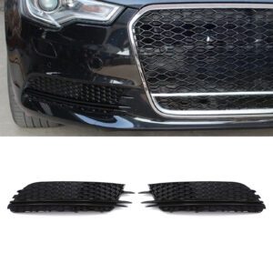 Gloss Black Front Fog Light Surround RS6 Style For Audi A6 C7 4G 11-15