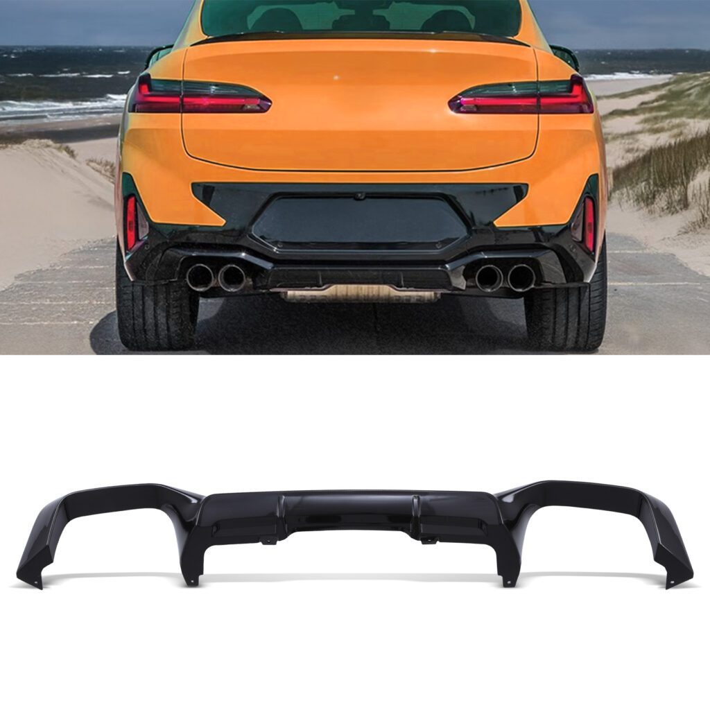 X4m Rear End Gloss Black Rear Diffuser X4M Style For BMW X4 G02 LCI 22+ – Premium ...