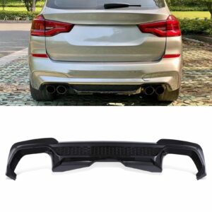 Gloss Black Rear Diffuser With Rain Light & Quad Tailpipes For BMW 3 Series Touring G21 19-22