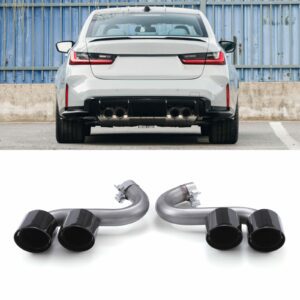 Gloss Black Rear Exhaust Tail Pipes M4 Style For BMW 4 Series G22 G23 G26 2020+
