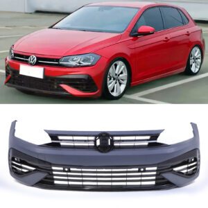 Primed Front Bumper R Style For VW Polo MK6 18-21+