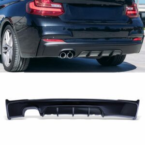 Gloss Black Rear Twin Exit Diffuser M Performance Style For BMW 2 Series F22/F23 14-21
