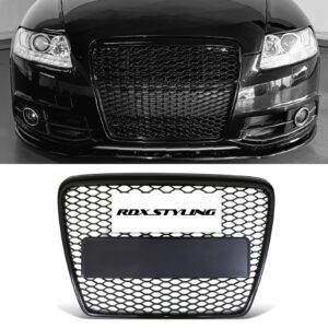 Gloss Black Front Grille RS6 Style For Audi A6 C6 4F 05-12