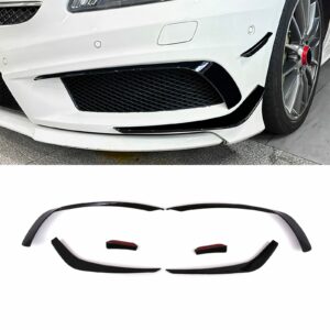 Gloss Black Front Canards and Fog Light Surrounds For Mercedes Benz A-Class W176 Pre-Facelift 13-15