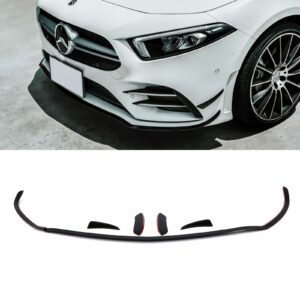 Gloss Black Front Splitter With Canards For Mercedes Benz A Class W177 2018+