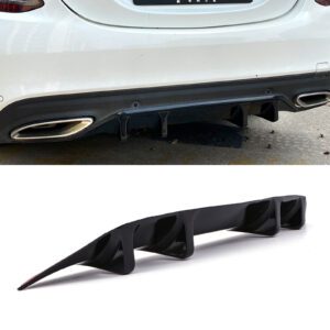 Rear Bumper Diffuser Gloss Black For Mercedes C Class W205 Saloon 19-21