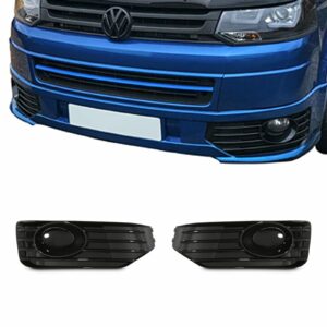 Gloss Black Sportline Front Fog Light Inserts For VW Transporter T5.1 09-15