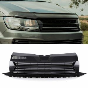 Gloss Black Badgeless Front Bumper Grille For VW Transporter T6 16-19