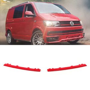 Red 2 Piece Upper Grille Trims For VW Transporter T6 16-19