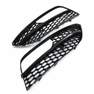 Gloss Black Front Vented Fog Light Surround RS3 Style For Audi A3 8V 13-16