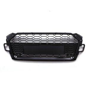 Gloss Black Front Badgeless Grille RS5 Style For Audi A5 B9.5 F5 20-24