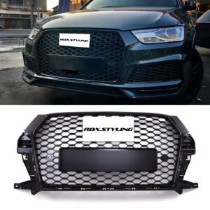 Gloss Black Front Grille RSQ3 Style For Audi Q3 8U Facelift 15-18