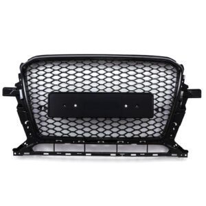 Gloss Black Front Badgeless Grille SQ5 Style For Audi Q5 8R Facelift 13-16