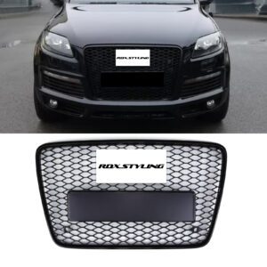 Gloss Black Front Badgeless Grille SQ7 Style For Audi Q7 4L 05-15