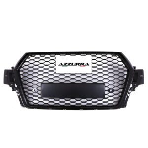 Gloss Black Front Badgeless Grille RSQ7 Style For Audi Q7 4L 15-20