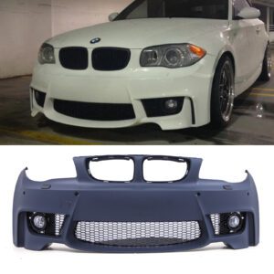 Primed Front Bumper 1M Style with Fog Lights For BMW 1 Series E81 E82 E88 08-11