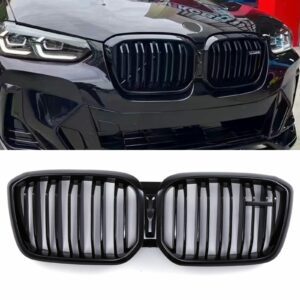 Gloss Black Front Grille X3M Style For BMW X3 G01 LCI 22-24